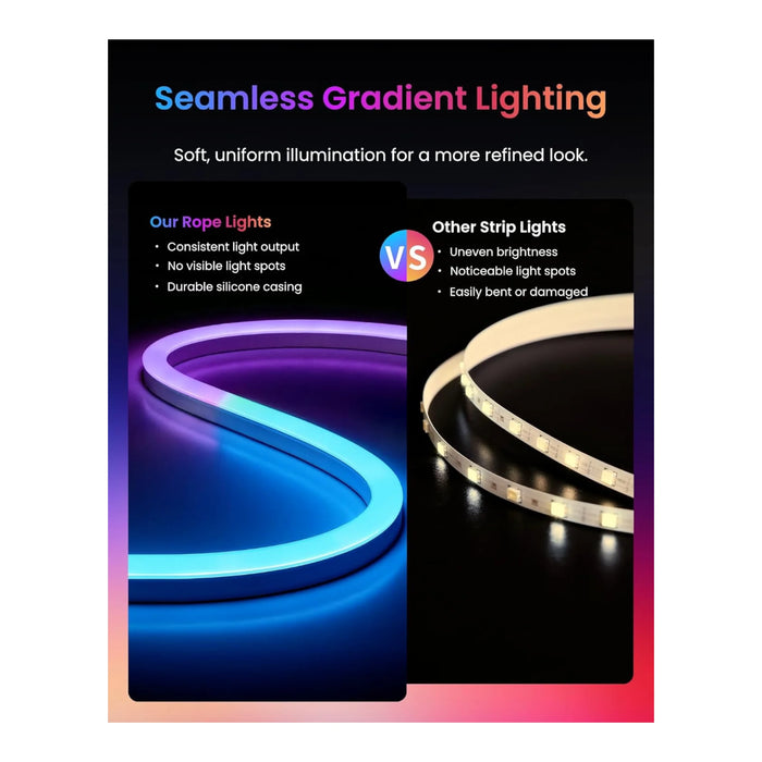 SwitchBot RGBIC Neon Rope Light 5M, Highly flexible design to shape lighting as you like. TaMiMi Projects Qatar.