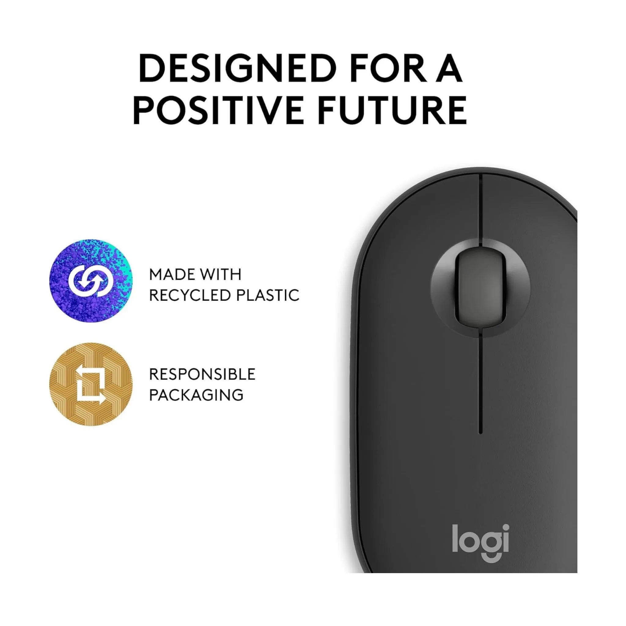 Logitech Pebble 2 M350s Wireless Mouse - Black Logitech Pebble 2 M350s Wireless Mouse - Black