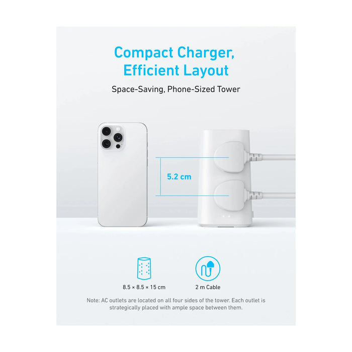 ‫احصل على محول أنكر ١٢ في ١ من تميمي بروجكتس في قطر. ٨ منافذ AC و٤ منافذ USB وشحن سريع ٢٠ واط. مثالية للمنزل والمكتب. 