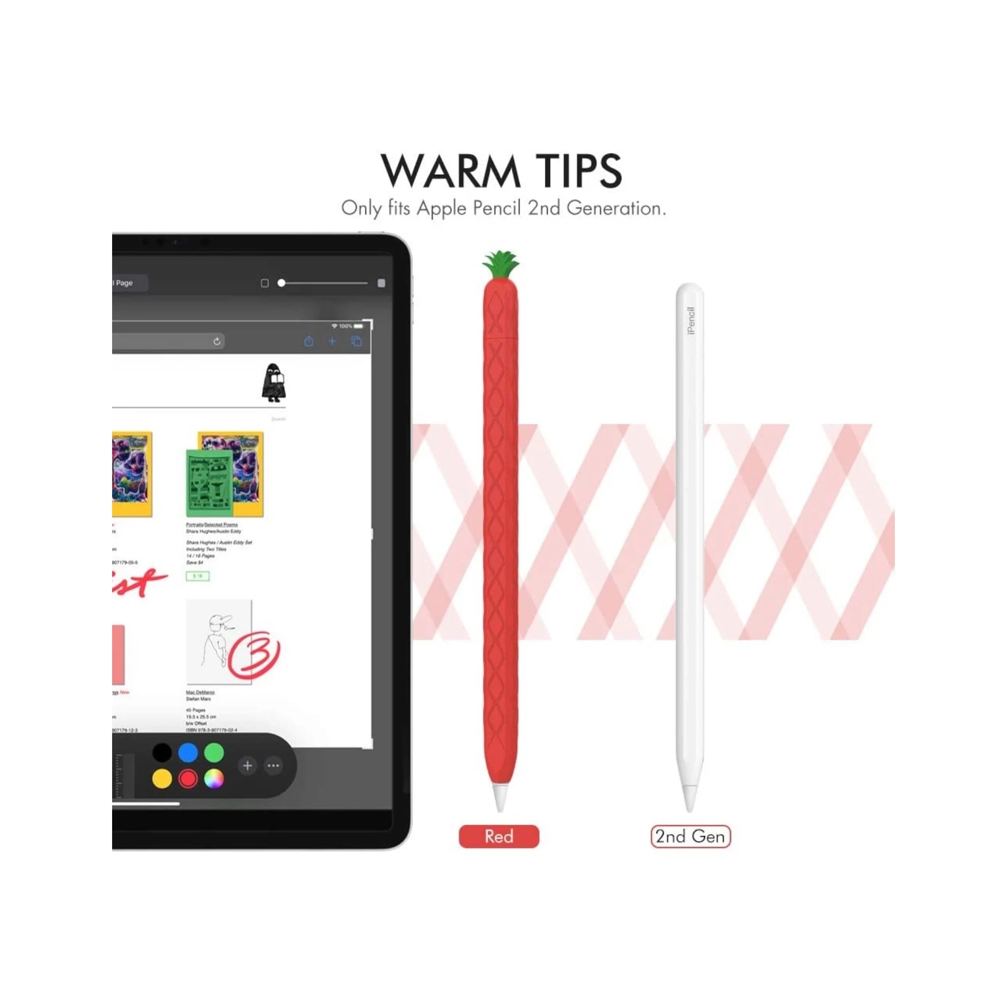 AhaStyle Case for Apple Pencil 2 / Pro - Red Pineapple AhaStyle Case for Apple Pencil 2 / Pro - Red Pineapple