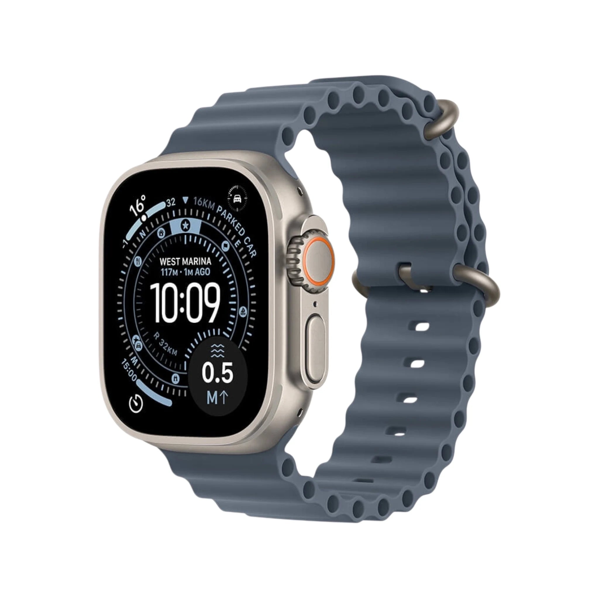 Apple Watch Ultra 3 GPS + Cellular, 49mm Natural Case with Ocean Band - Anchor Blue