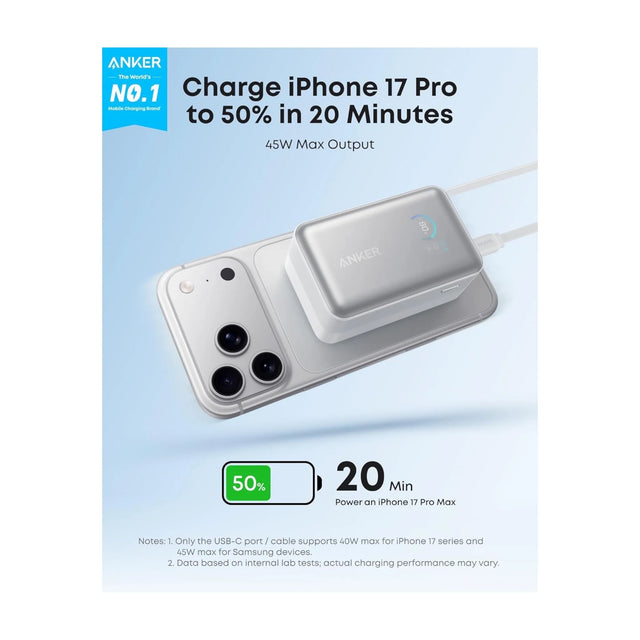 ‫احصل على بطارية أنكر سعة ١٠ الف مللي أمبير من تميمي بروجكتس فى قطر. كابل USB-C مدمج، شحن سريع، شاشة ذكية، مثالي للسفر. 