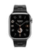 Get Apple Apple Watch Hermès S9 Silver Stainless Steel Case with Noir Kilim Single Tour - 41mm in Qatar from TaMiMi Projects