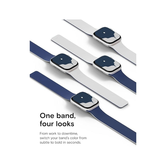 ‫احصل على سير لساعة ابل من شركة موفت لدي تميمي بروجكتس في قطر. تصميم ثنائي اللون، تثبيت مغناطيسي سريع، سيليكون ناعم ومريح. 