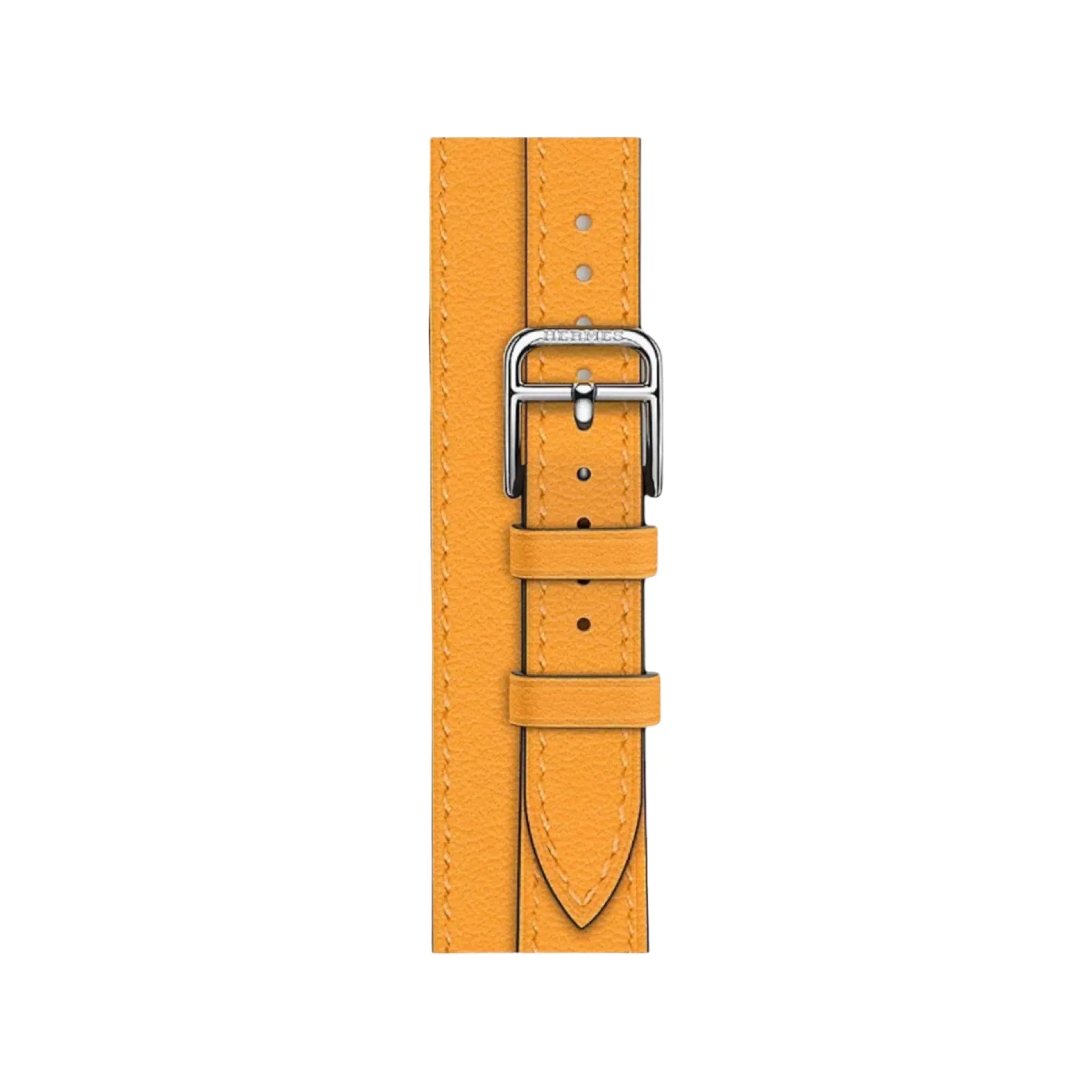 Hermès Apple Watch Band 42mm - Jaune D'or Attelage Double Tour Hermès Apple Watch Band 42mm - Jaune D'or Attelage Double Tour