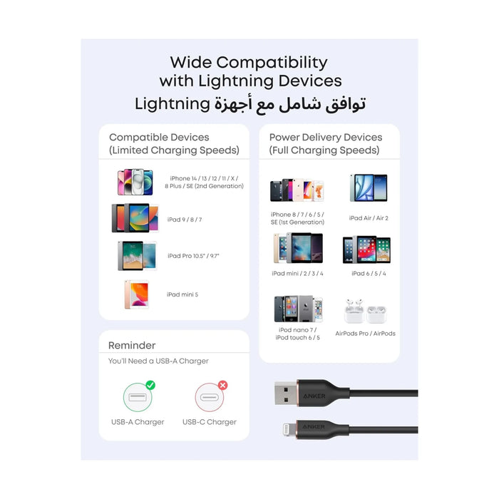 Anker Flow Cable USB-A to Lightning - 180cm in Black
Available now from TaMiMi Projects in Qatar.