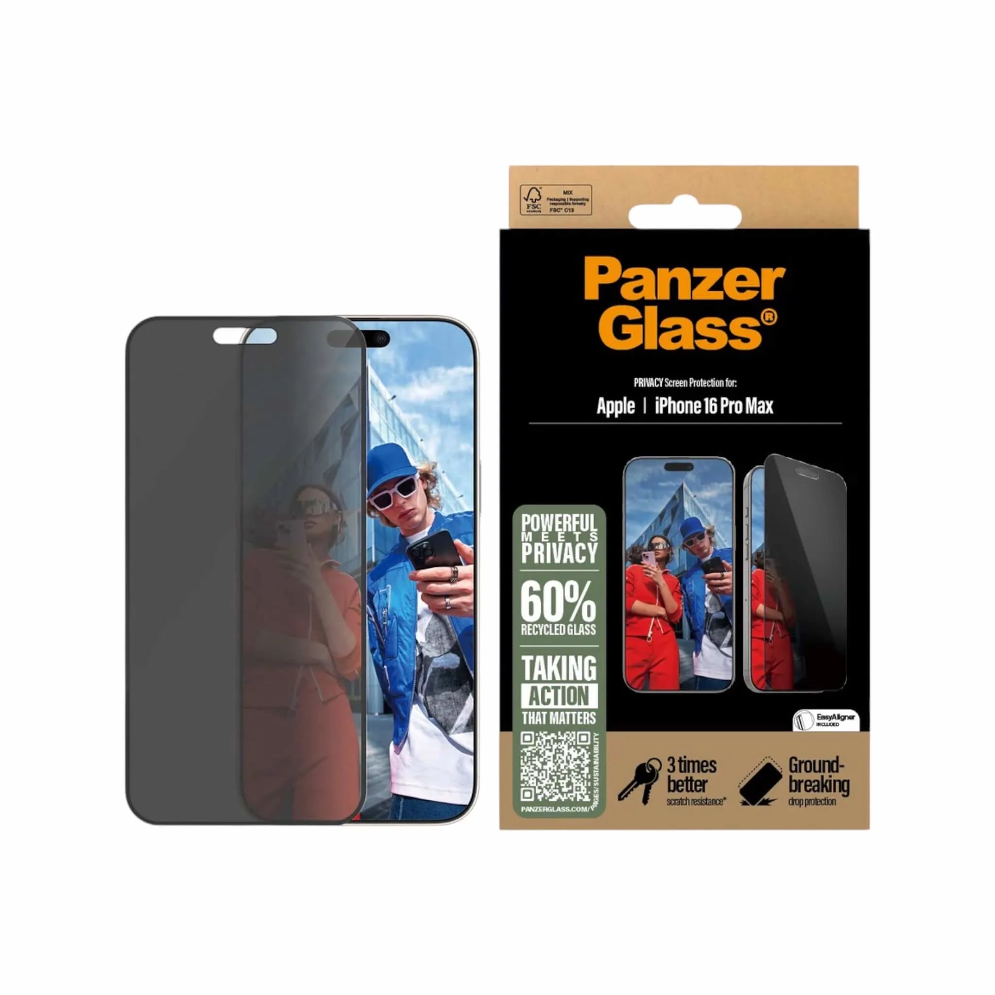 PanzerGlass® Screen Protector for iPhone 16 Pro Max - Privacy PanzerGlass® Screen Protector for iPhone 16 Pro Max - Privacy