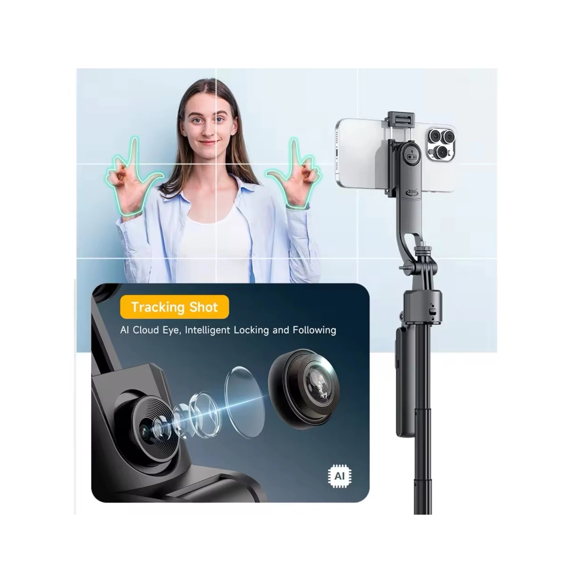 Tracking Gimbal Selfie Stick Tripod Tracking Gimbal Selfie Stick Tripod