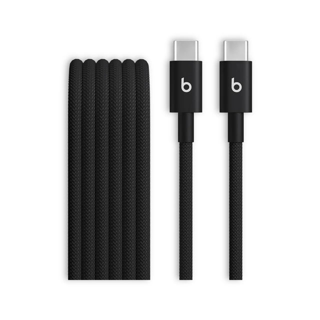 Beats USB‑C to USB‑C Woven Cable (1.5 m) - Bolt Black, available now from TaMiMi Projects in Qatar.