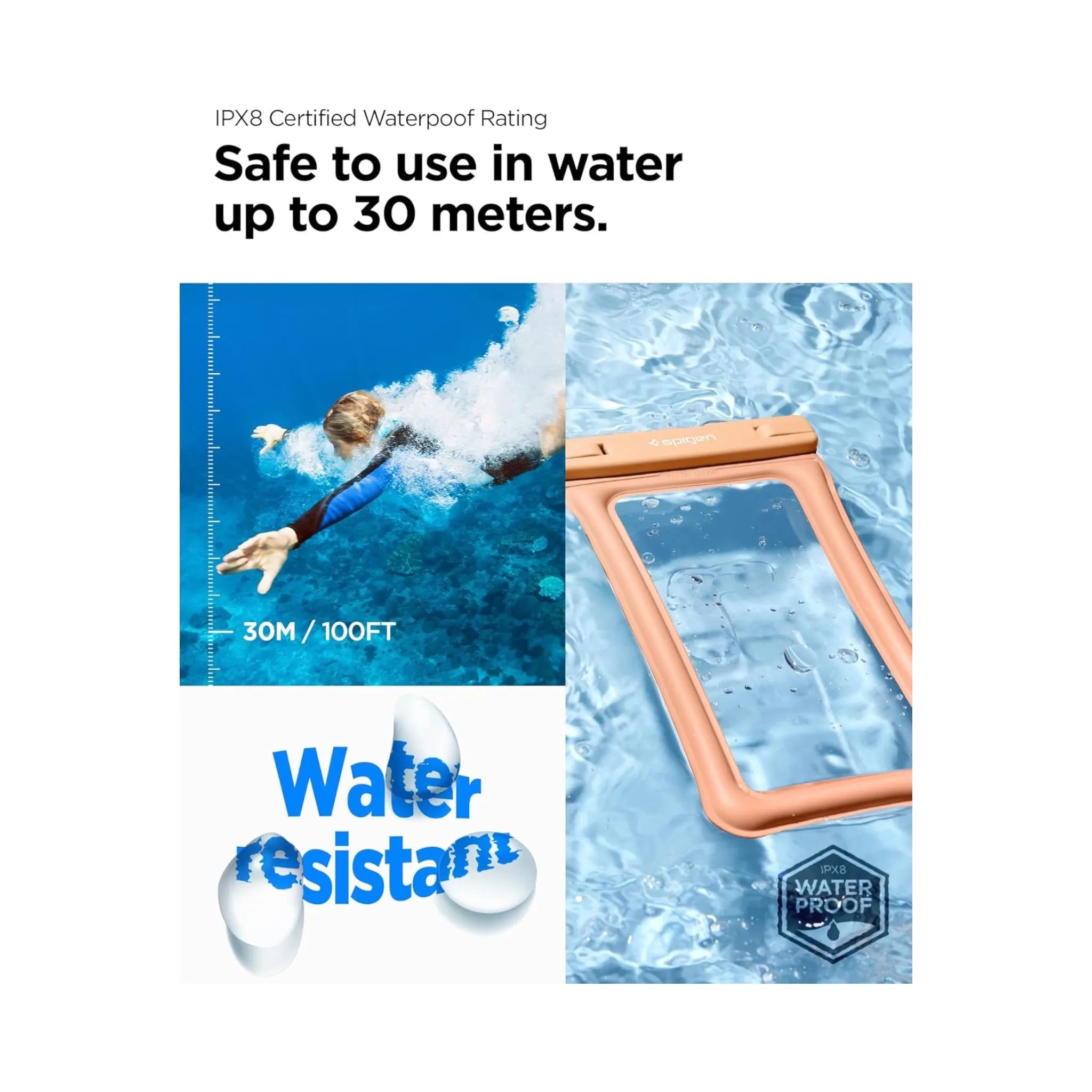 كفر سبيجن للهواتف ضد الماء - برتقالي كفر سبيجن للهواتف ضد الماء - برتقالي