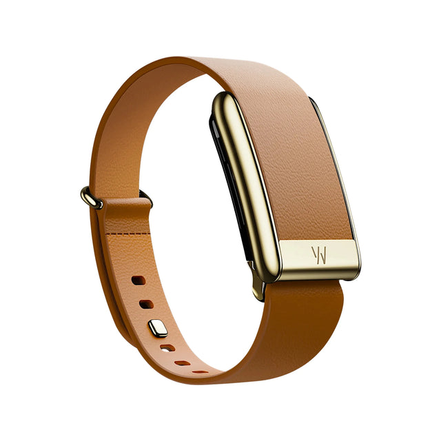 Whoop 5 LeatherLuxe Band in Camel (Tapered) Crafted from genuine Italian leather, Available at TaMiMi Projects in Qatar.