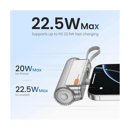 ‫احصل على باور بنك SHARGE Flow Mini من تميمي بروجكتس في قطر. تصميم صغير، شحن سريع، مع كيبل مدمج لأجهزة iPhone وAndroid.
