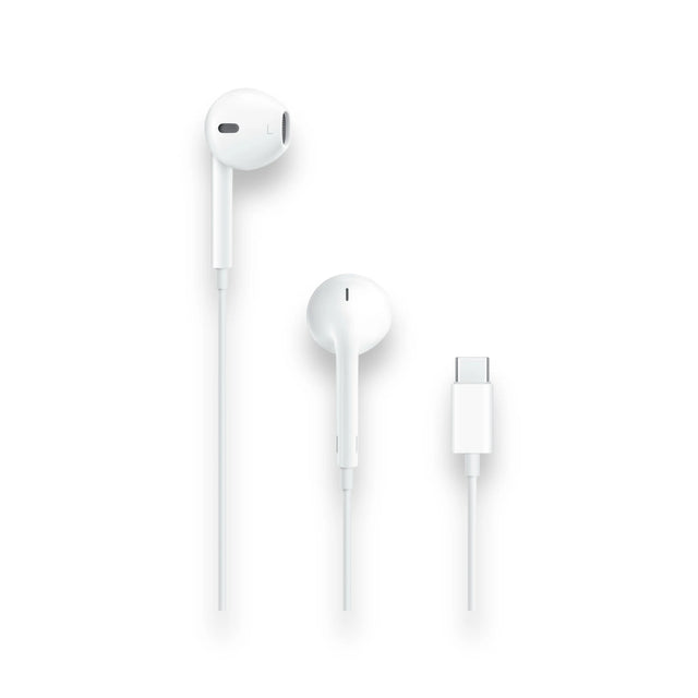 Apple EarPods USB-C Connector, wired earphones delivering clear audio, available at TaMiMi Projects in Qatar.