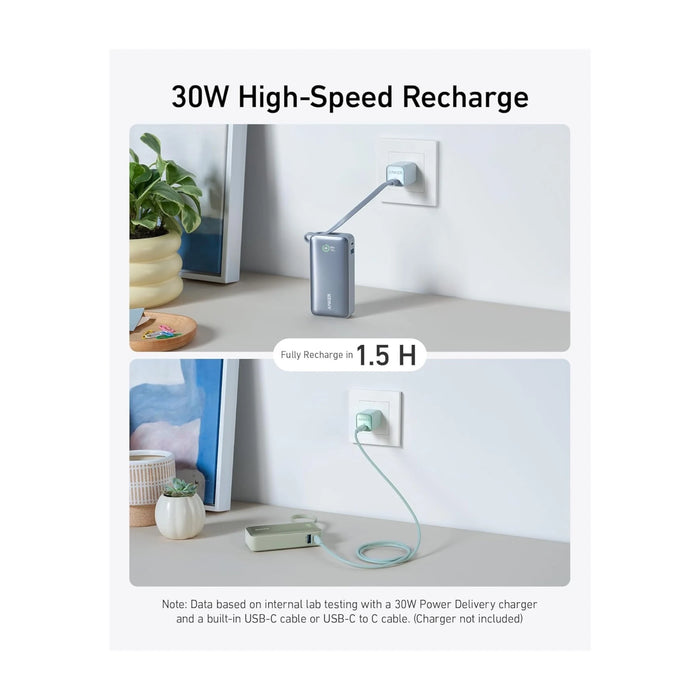 Anker Nano PowerBank 10000mAh with Built-In USB-C, for phones, tablets & laptops, Available now from TaMiMi Projects, Qatar.