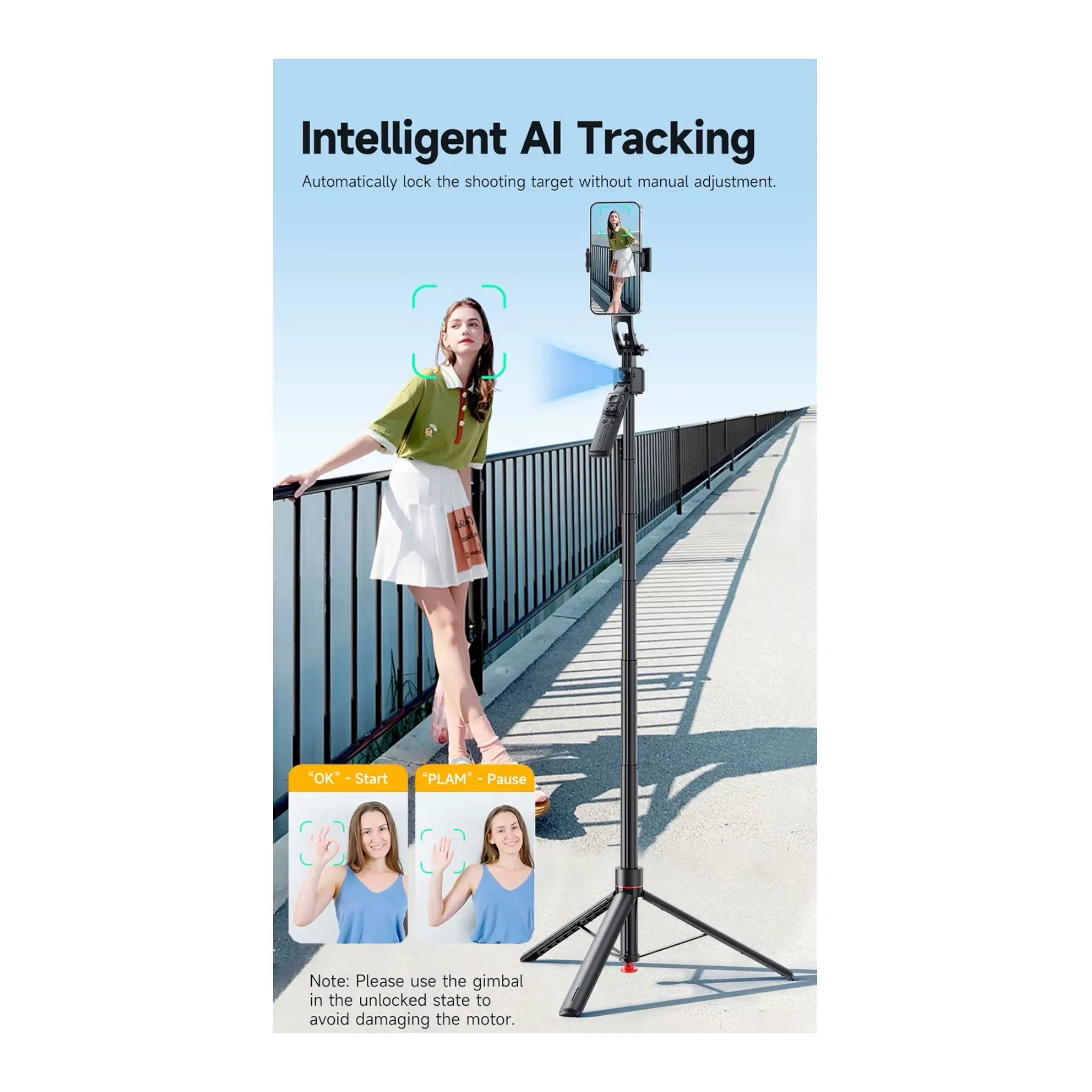 Tracking Gimbal Selfie Stick Tripod Tracking Gimbal Selfie Stick Tripod