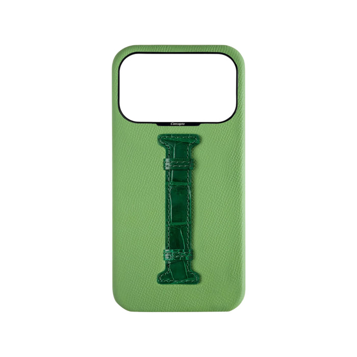 كفر جلد للايفون ١٧ برو ماكس من تميمي بروجكتس فى قطر. الكفر من شركة كونسبتو القطرية المتخصصة بصناعة الاكسسوارات من الجلد الاصلي