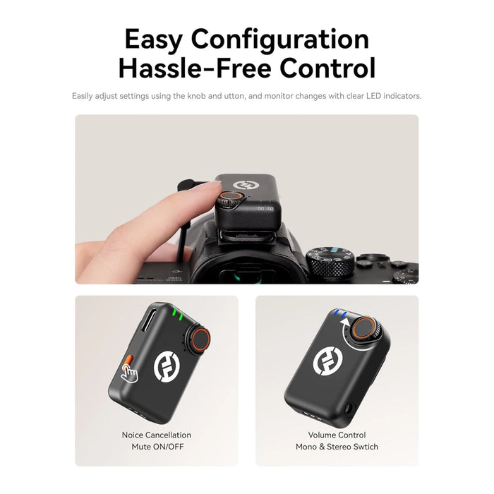 ‫احصل علي ميكروفون لاسلكي من هوليلاند Lark M2S من تميمى بروجكتس في قطر. صوت نقي، إلغاء ضوضاء، بطارية ٣٠ ساعة. 