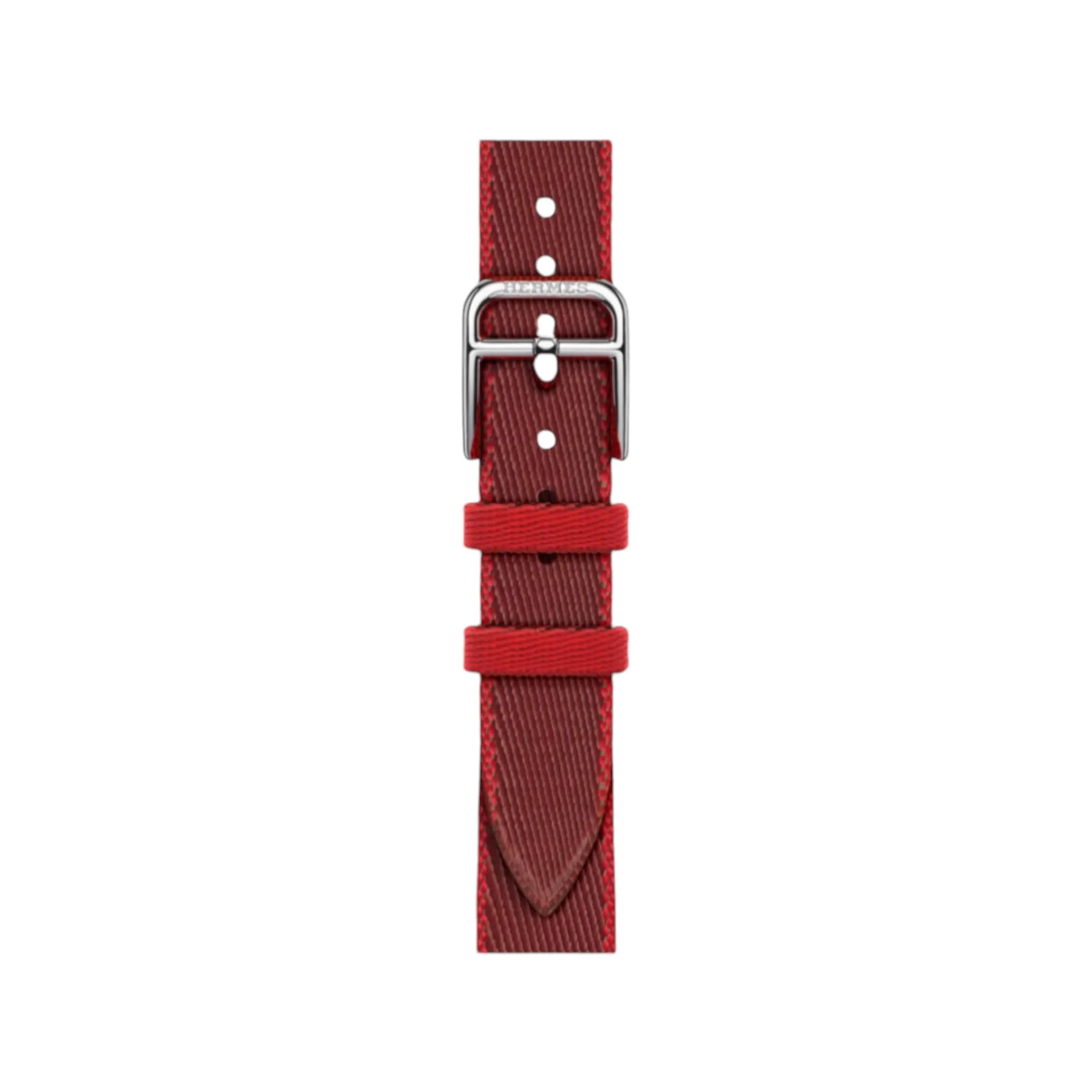 Hermès Apple Watch band 42mm Twill Jump - Rouge Grenat Hermès Apple Watch band 42mm Twill Jump - Rouge Grenat