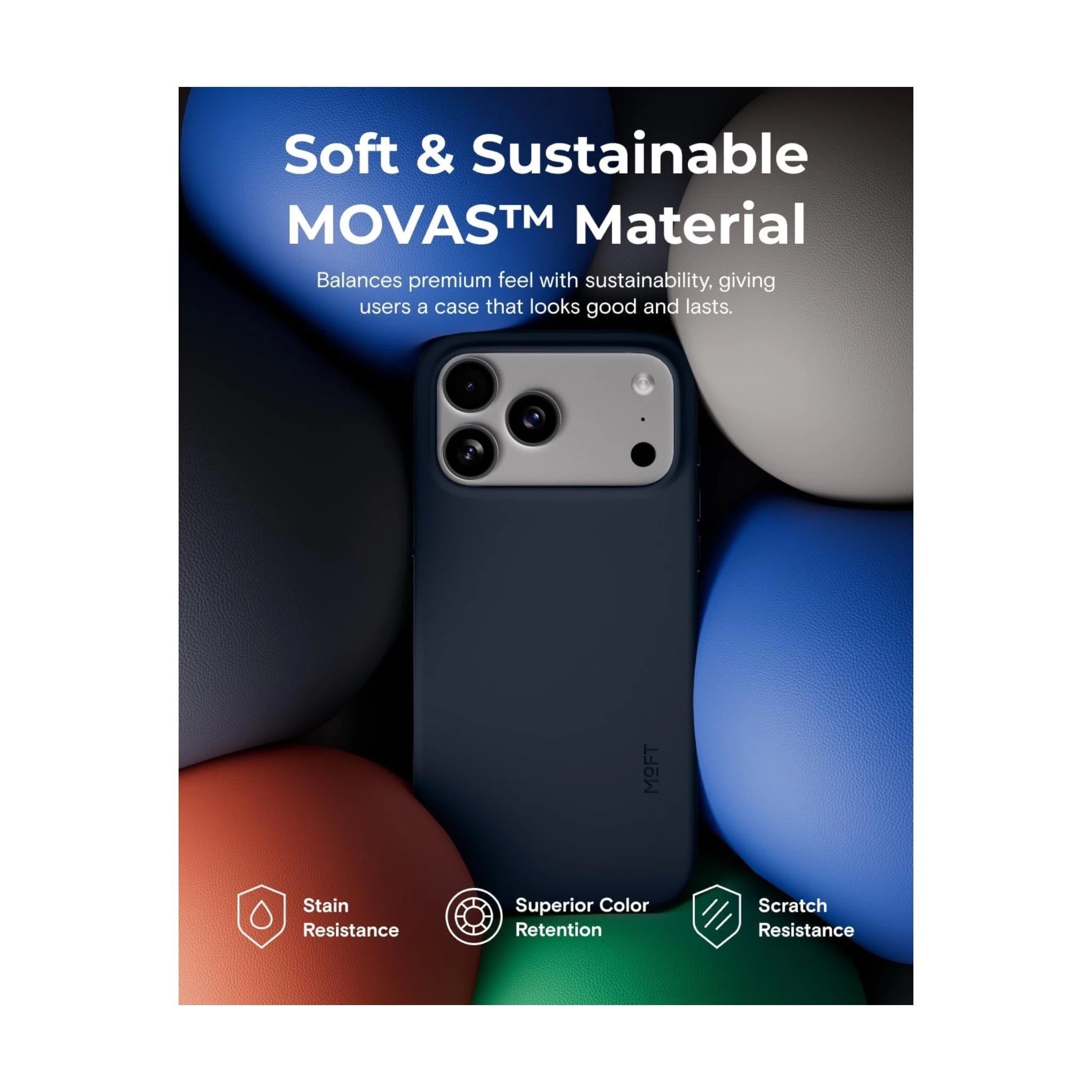 MOFT MOVAS Snap Case for iPhone 17 Pro Max - Navy Blue MOFT MOVAS Snap Case for iPhone 17 Pro Max - Navy Blue