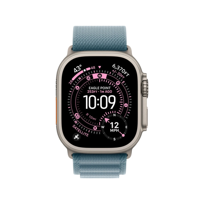 49mm Light Blue Alpine Loop - Natural Titanium Finish