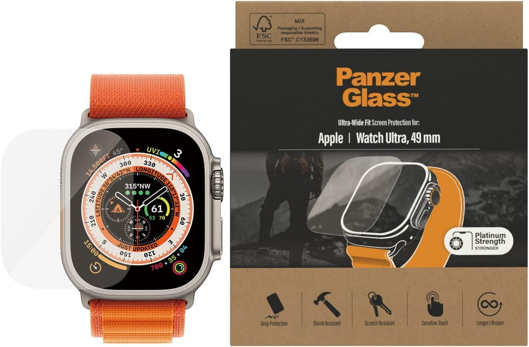 Panzerglass ™️ Screen Protector Apple Watch Ultra - 49 mm - EasyAligner