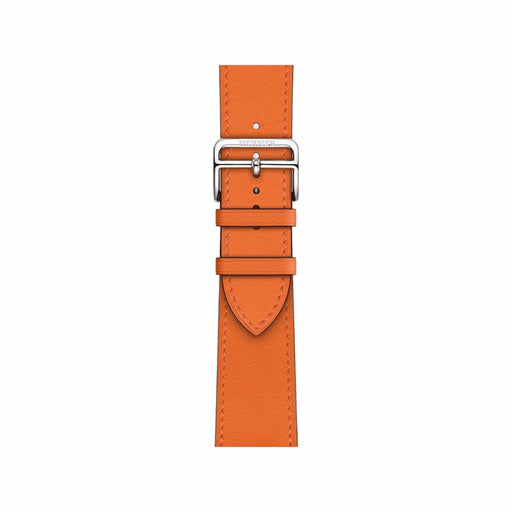 Apple Watch Hermès Band 42mm in Orange Single Tour combining luxury and vibrant style, at TaMiMi Projects in Qatar.