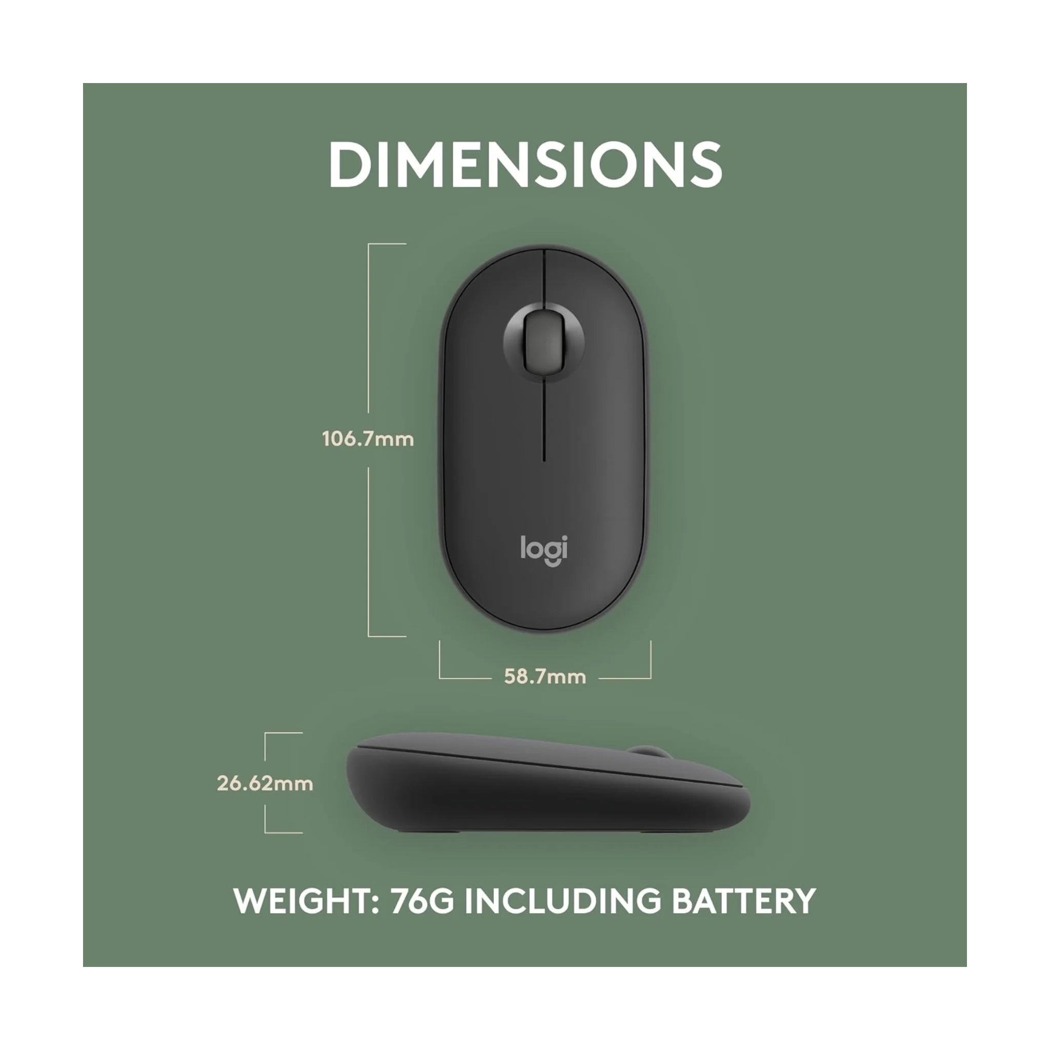 Logitech Pebble 2 M350s Wireless Mouse - Black Logitech Pebble 2 M350s Wireless Mouse - Black