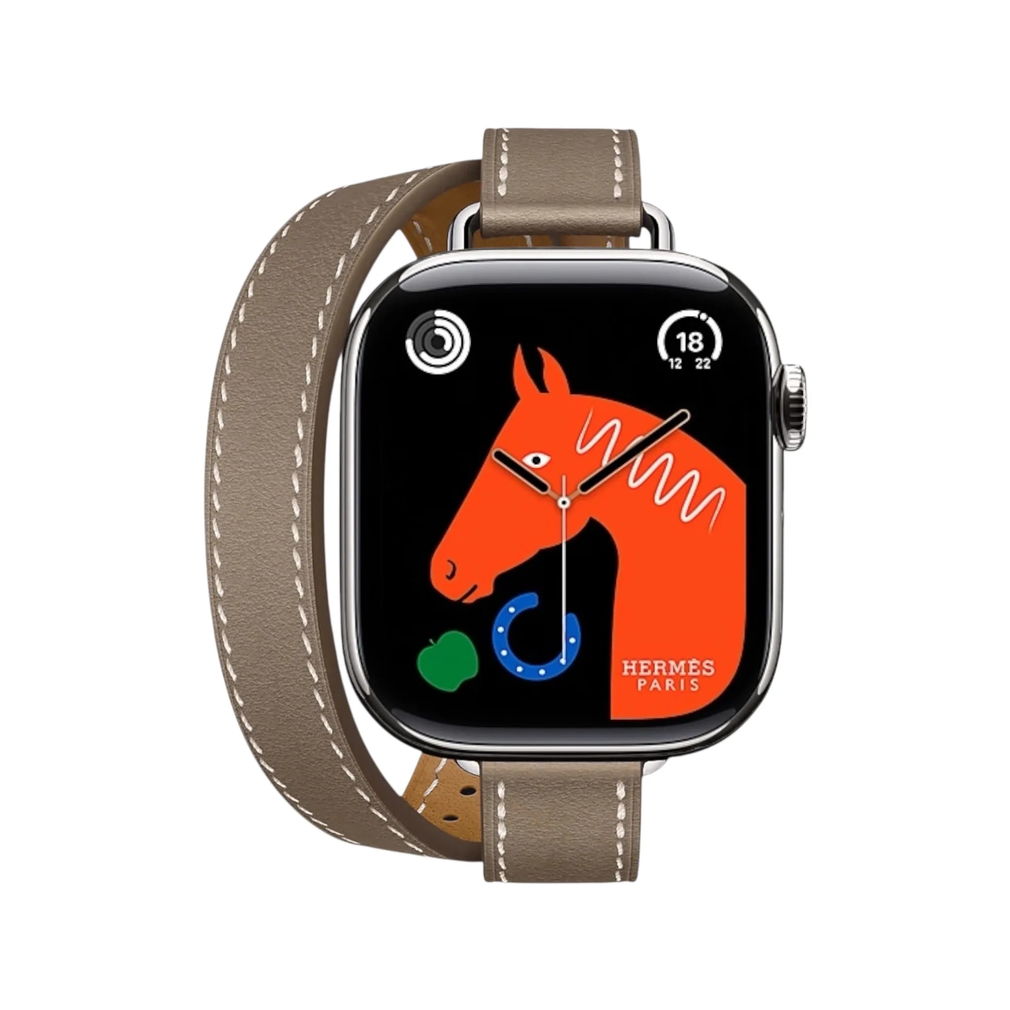 Hermès Apple Watch Band 42mm - Etoupe Attelage Double Tour Hermès Apple Watch Band 42mm - Etoupe Attelage Double Tour