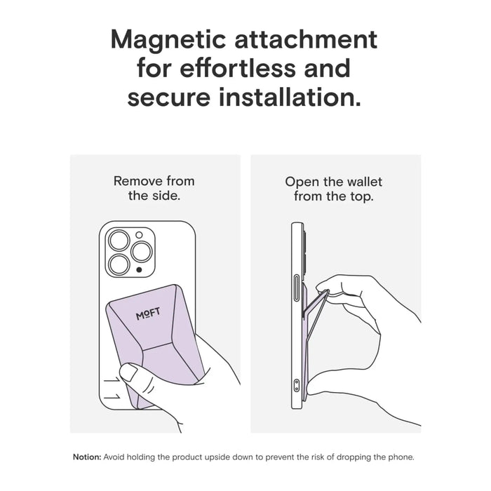 ‫محفظة موفت المغناطيسية مع حامل بتقنية ماغ سيف، تصميم أنيق ومثالي للاستخدام اليومي، متوفرة الآن لدى تميمي بروجكتس في قطر.‬