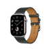 Apple Watch Hermès Series 10, 46mm Silver Titanium with Noir Single Tour Band, elegant & luxurious, at TaMiMi Projects, Qatar.