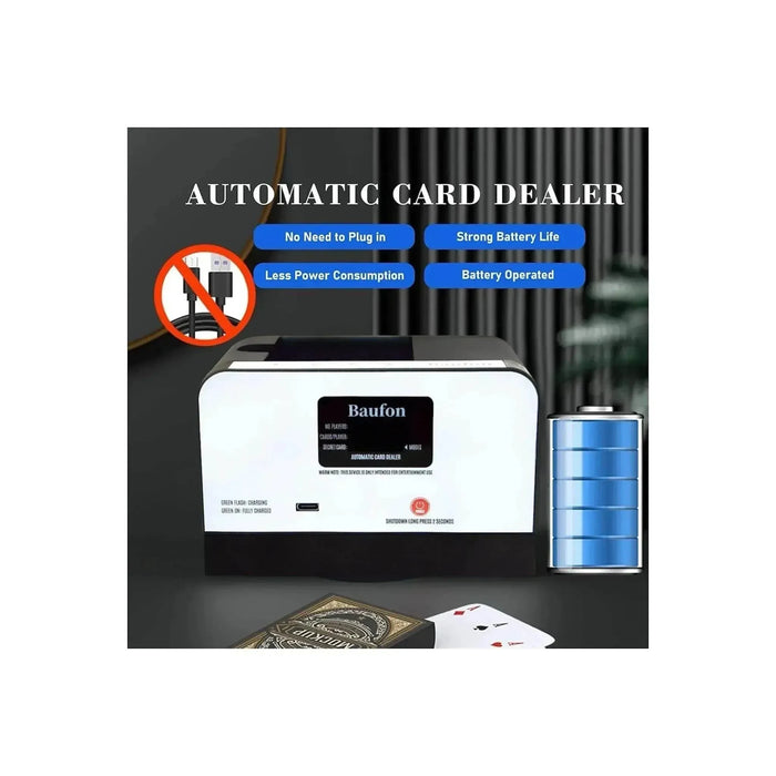 ‫احصل على ماكينة توزيع الكروت الأوتوماتيكية من تميمي بروجكتس في قطر. تدعم ٣ ل ٨ لاعبين، محمولة وتمنع الغش. 