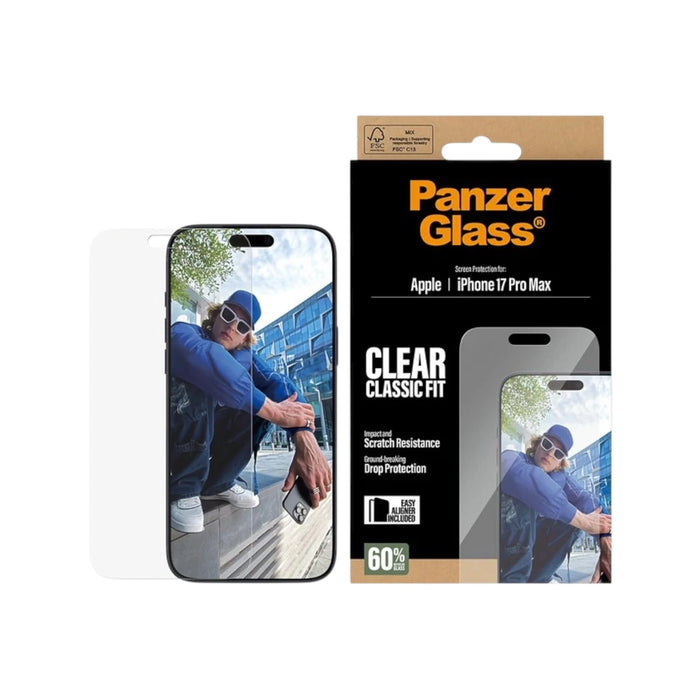 PanzerGlass® Screen Protector iPhone 17 Pro Max offers drop protection, scratch resistance, & easy installation. at TaMiMi Projects.