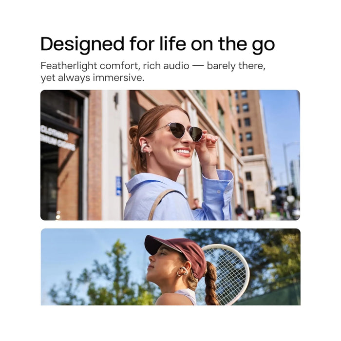 SHOKZ OpenDots ONE in Grey at TaMiMi Projects in Qatar, Up to 10 hours playback per charge / 40 hours with charging case.