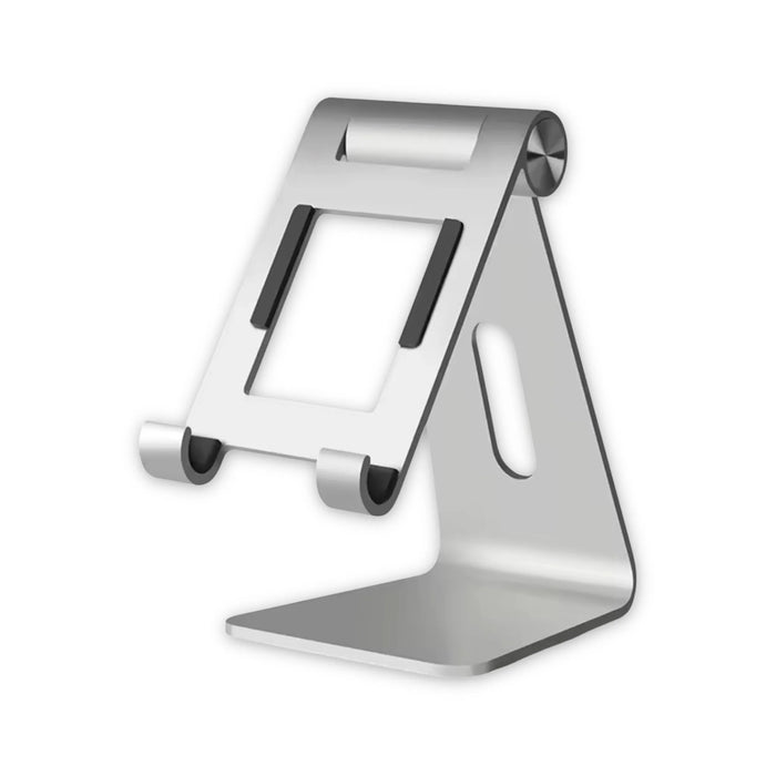 Adjustable tablet stand with 260° rotation, stable aluminum base, ergonomic design, fits up to 13-inch devices - TaMiMi Projects, Qatar.