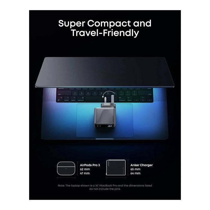 ‫شاحن أنكر برايم ١٦٠ واط من تميمي بروجكتس في قطر. ٣ منافذ USB-C وشحن سريع بتصميم مدمج.، شاشة ذكية وأمان فائق.