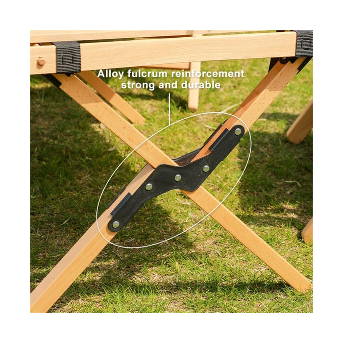 Portable Wooden Folding Camping Table, Made of weatherproof acacia wood for durability, at TaMiMi Projects in Qatar. 