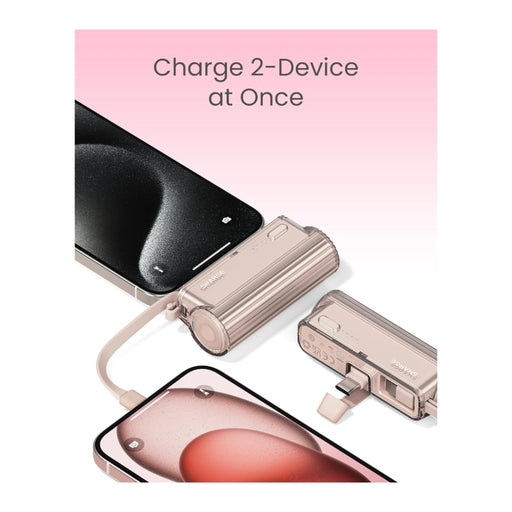 SHARGE Flow Mini Portable Charger 5000mAh with Built-in Cable, Ideal for travel or work Available from TaMiMi Projects in Qatar.