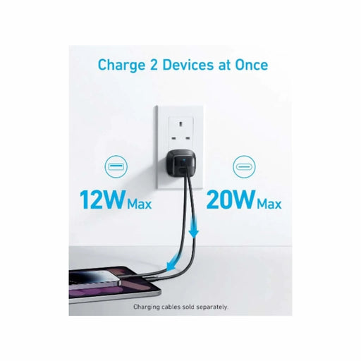 Anker 2 ports and USB-C cable, compact and efficient for fast charging - TaMiMi Projects in Qatar.