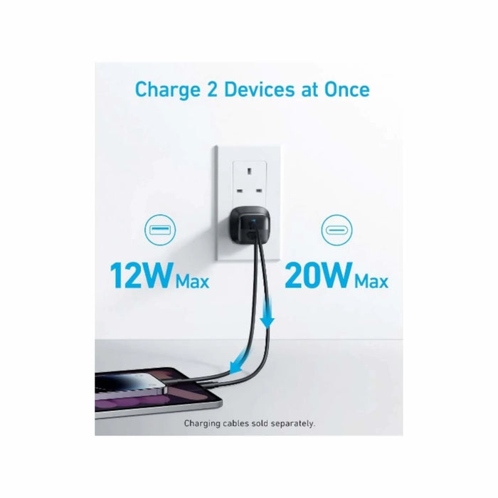 Anker 2 ports and USB-C cable, compact and efficient for fast charging - TaMiMi Projects in Qatar.