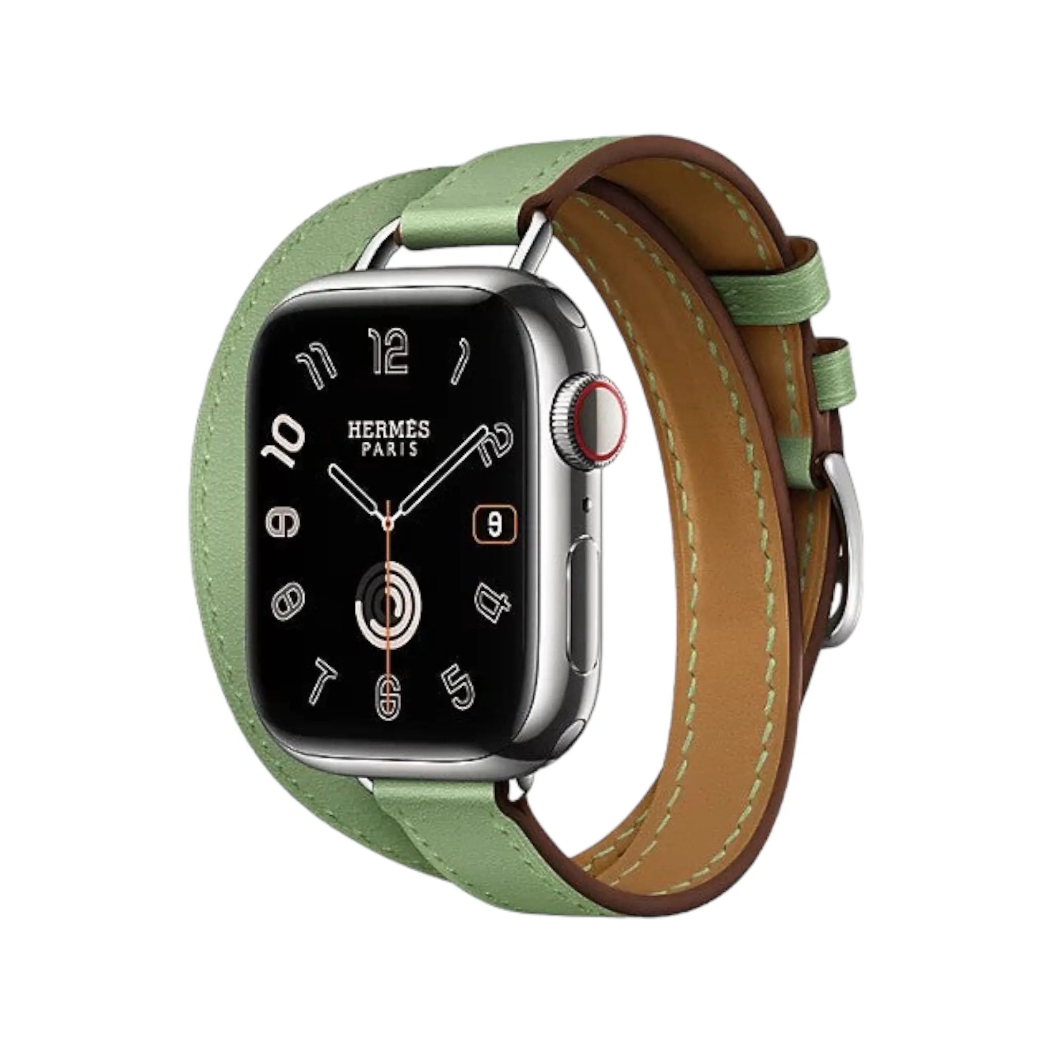Hermès Apple Watch Band 42mm - Vert Criquet Attelage Double Tour Hermès Apple Watch Band 42mm - Vert Criquet Attelage Double Tour
