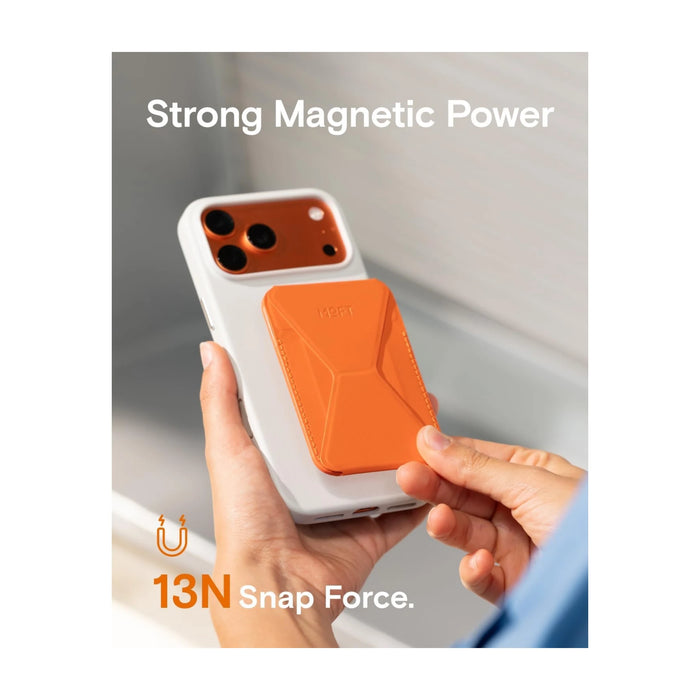 MOFT MagSafe Wallet Stand with Find My, Strong magnetic attachment (13–15N hold). TaMiMi Projects Qatar.