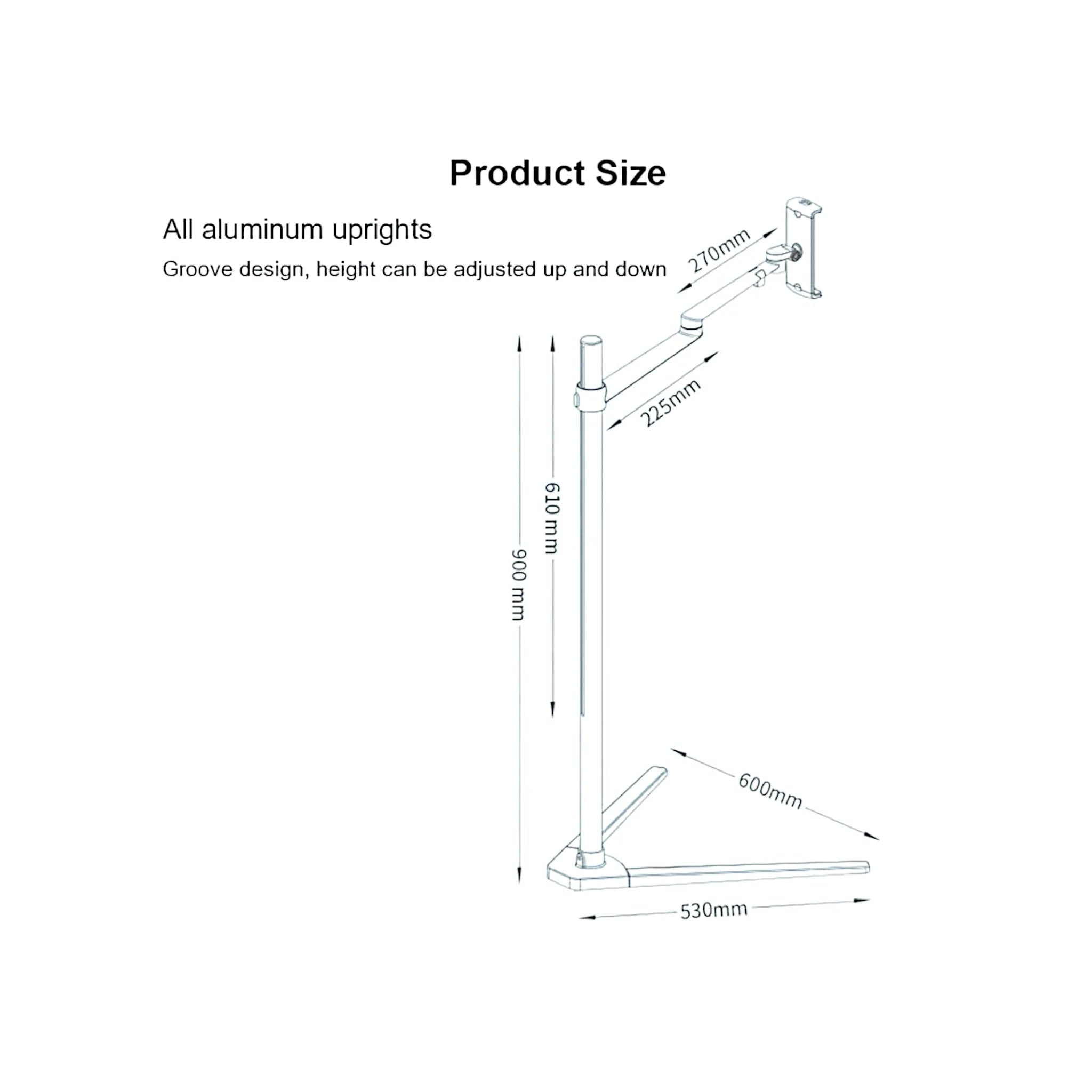 Phone and Tablet Floor Stand - Silver Phone and Tablet Floor Stand - Silver