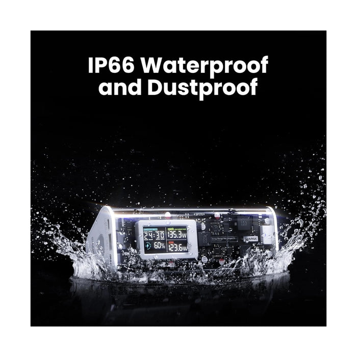 ‫احصل على شاحن SHARGE من تميمي بروجكتس في قطر. بطارية 24000mAh، شحن فائق 170W، شاشة ذكية وتصميم شفاف. 