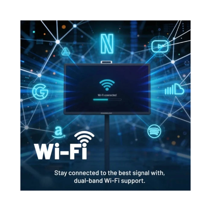 ‫احصل علي شاشة ذكية باورولوجي من تميمي بروجكتس في قطر. ٣٢ بوصة، Android 15، دقة Full HD، بطارية، واي فاي، بلوتوث، كاميرا مدمجة. 