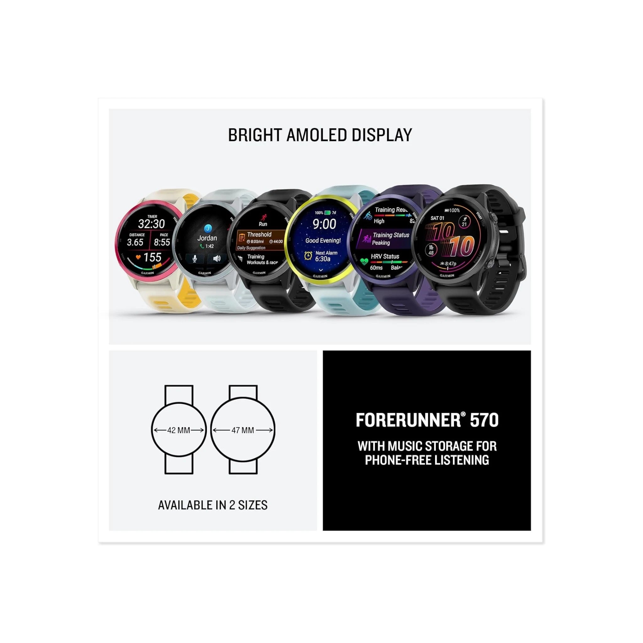 Forerunner® 570 - Whitestone / Cloud Blue - 42mm Forerunner® 570 - Whitestone / Cloud Blue - 42mm