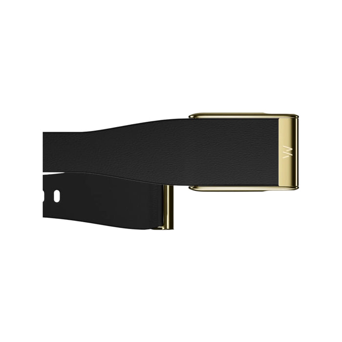 Whoop 5 MG LeatherLuxe Band - Black With Gold (Tapered)