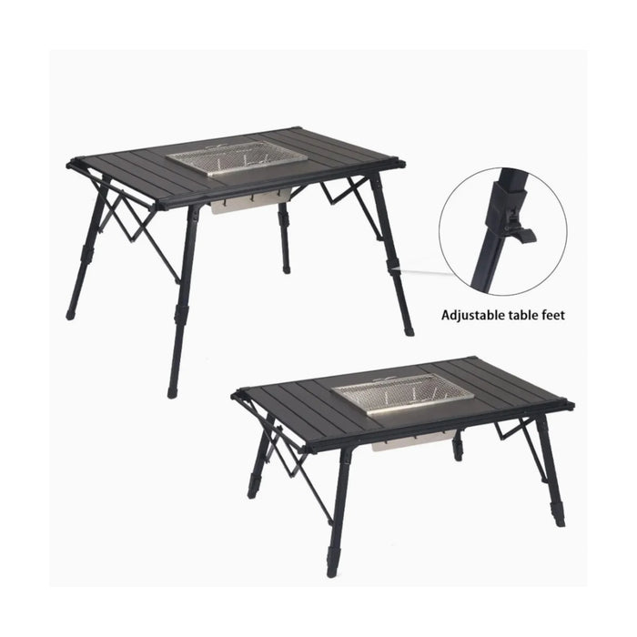 ‫احصل على طاولة تخييم قابلة للطي من تميمي بروجكتس في قطر. ألومنيوم متين، وزن ٤ كجم، ارتفاع قابل للتعديل، مثالية للطبخ، النزهات. 