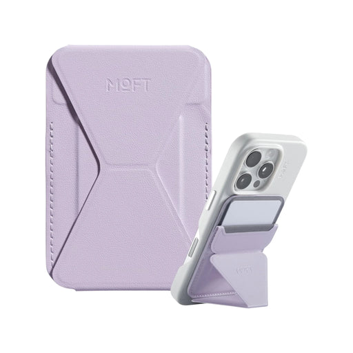 MOFT MagSafe wallet phone stand made of MOVAS vegan leather with strong magnetic hold.