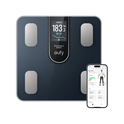 eufy by Anker Smart Scale C20, Our scale features an anti-tip base and four advanced sensors, at TaMiMi Projects in Qatar.