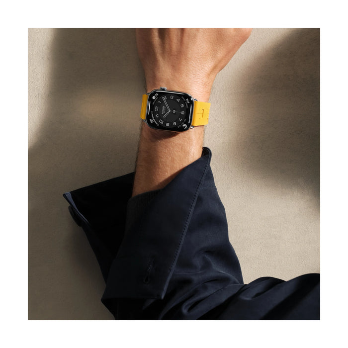 Hermès Apple Watch Band 42mm in Jaune Kilim. TaMiMi Projects Qatar.